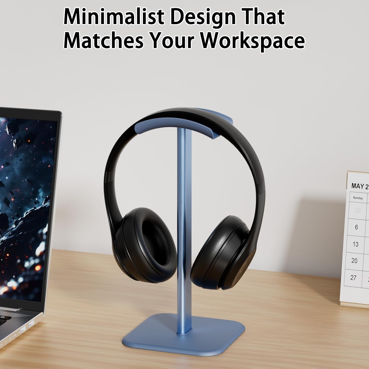 Headphone Stand for Desk - Headset Stand with Aluminum Hanger, Headphone Holder for AirPods Max, Sony, Bose, Beats and More (Blue) - Image 5
