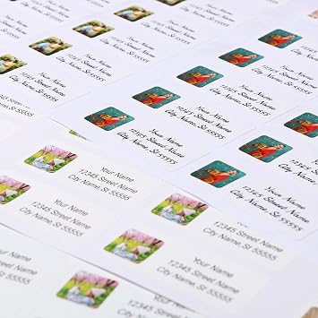 Custom Address Labels - Personalized Address Labels, Return Address Labels with Any Design Image Logo (2.6x1 Inch, Set of 220 Glossy Vinyl)