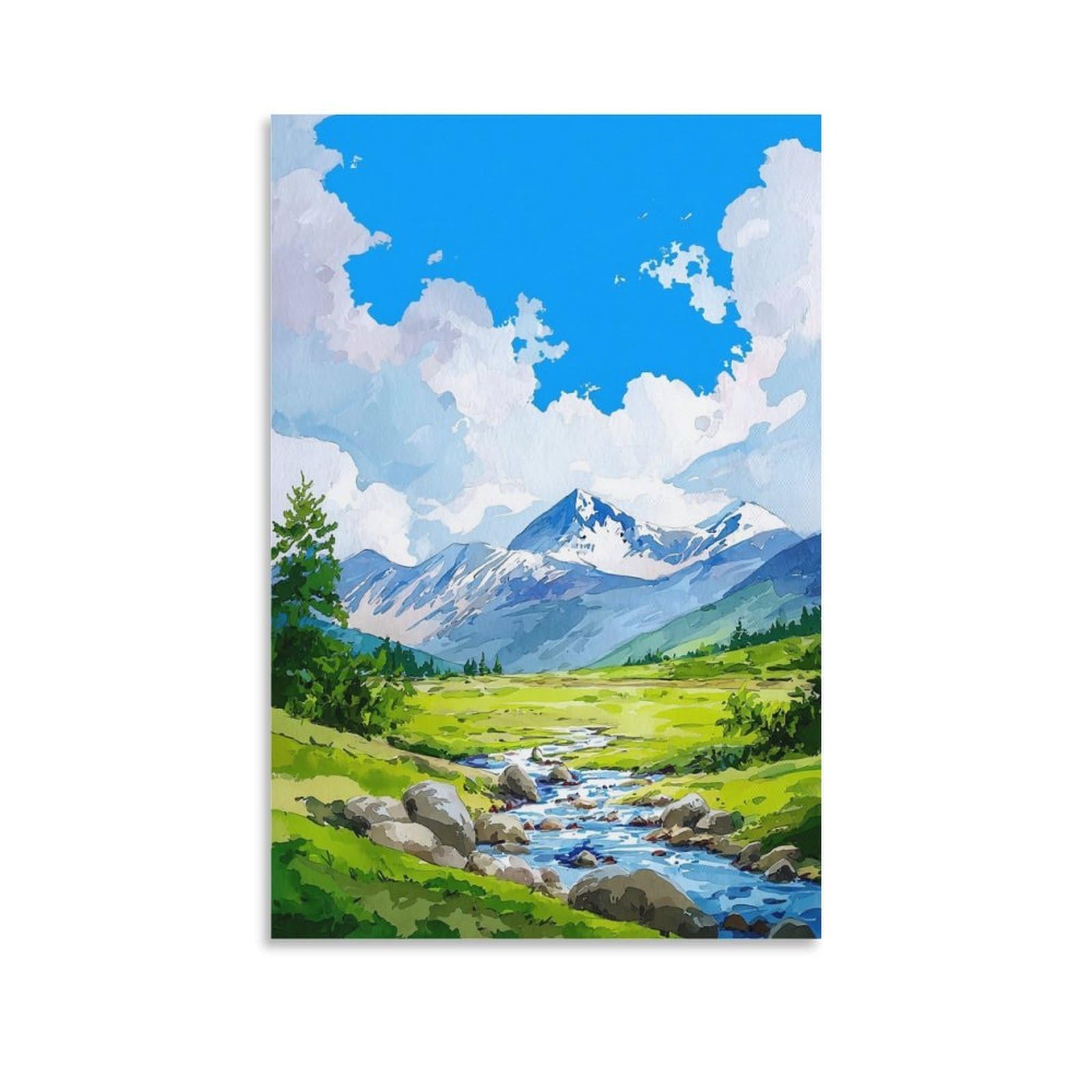 ZBBGGOZ Katmai National Park Poster 24x36inch(60x90cm) Vintage Watercolor Canvas Art