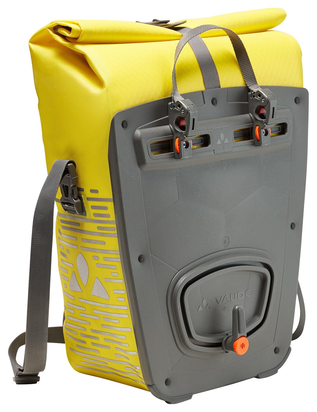 VAUDE Aqua Back Luminum Single II -Fahrradtasche - 1 Hinterradtasche (24 Liter) in gelb - wasserdicht, einfache Befestigung - Made in Germany
