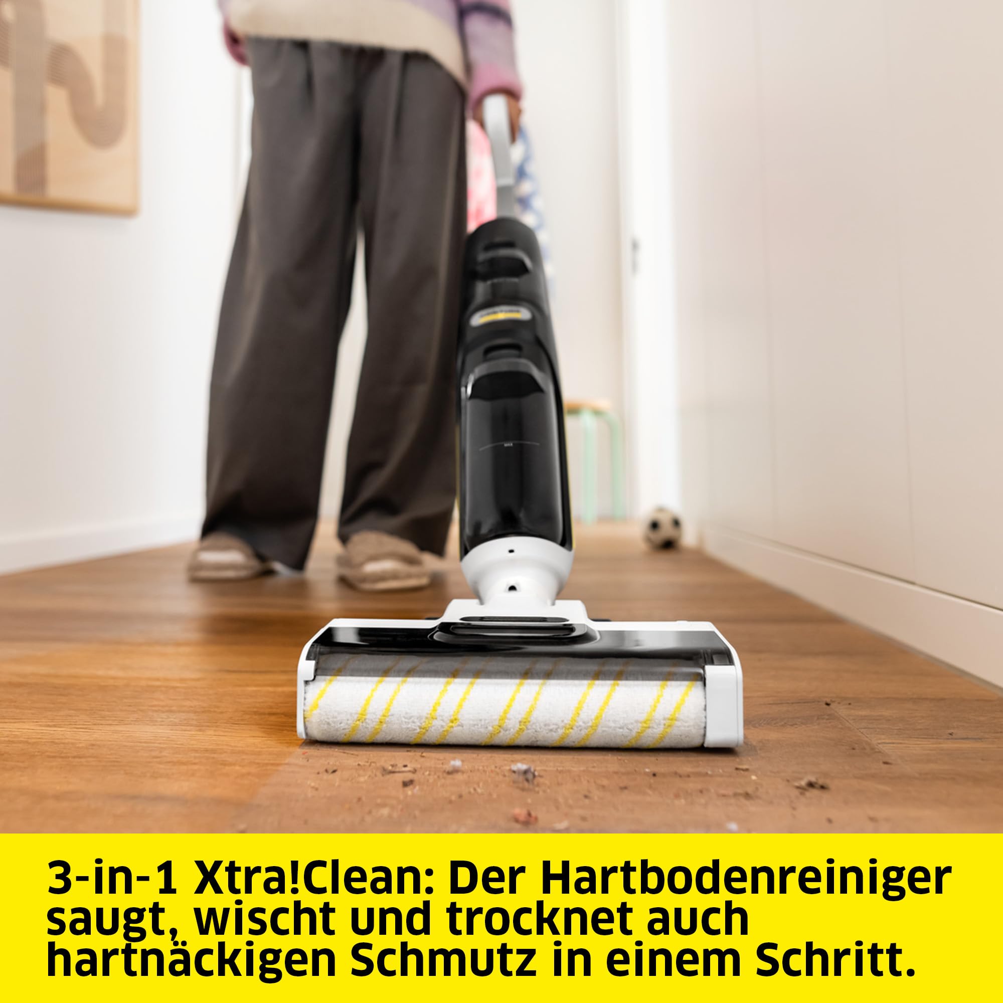 KÄRCHER Saugwischer FCV 4 Dry Extra, kabelloser Saugwischer, 4 Reinigungsmodi, Akkulaufzeit 45 min, Flächenleistung 200 m²