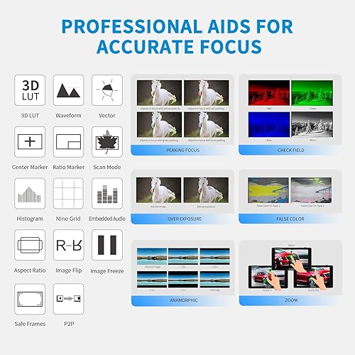 Miniatura 2 de FEELWORLD 1600Nit 4k Ultra Brillante Cámara Video Monitor 5.5 Pulgadas HDMI Pantalla Táctil DSLR Monitor de Campo 1920x1200 IPS F970 Kit de