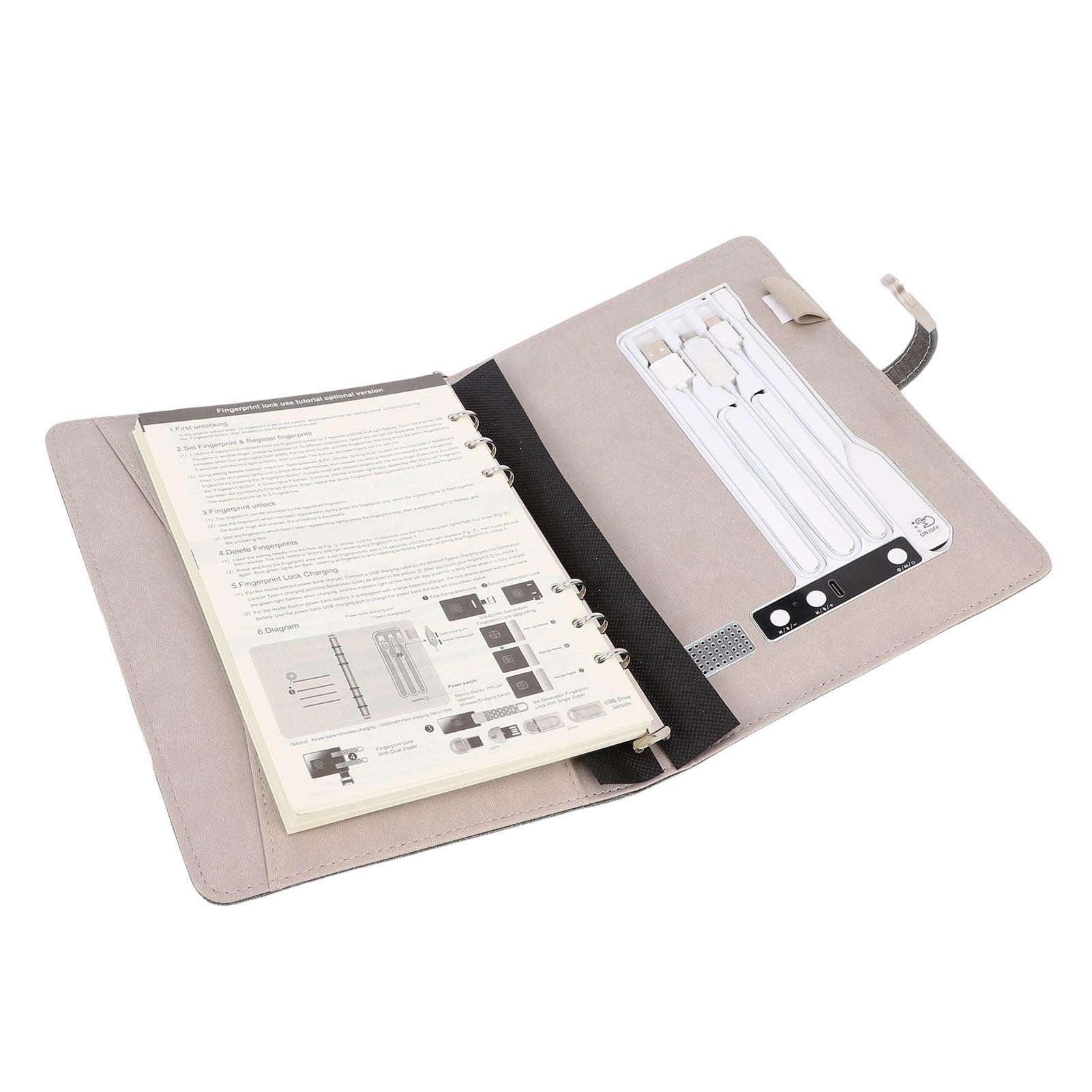 YWBL-WH Notebook Intelligente Multifunzionale, Carta con Batteria da 8000 MAh, Business Planner Ricaricabile A5 per Studenti e Professionisti