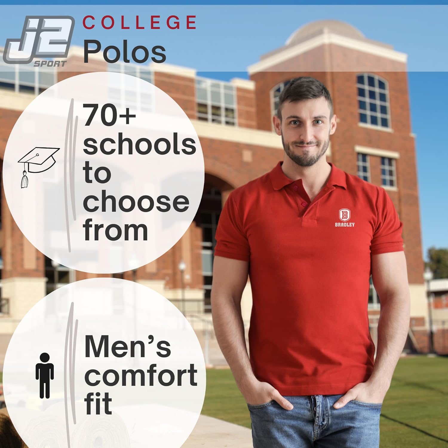 Men’s Adult Polo – NCAA Collegiate Short Sleeve Polo Shirt - Image 4