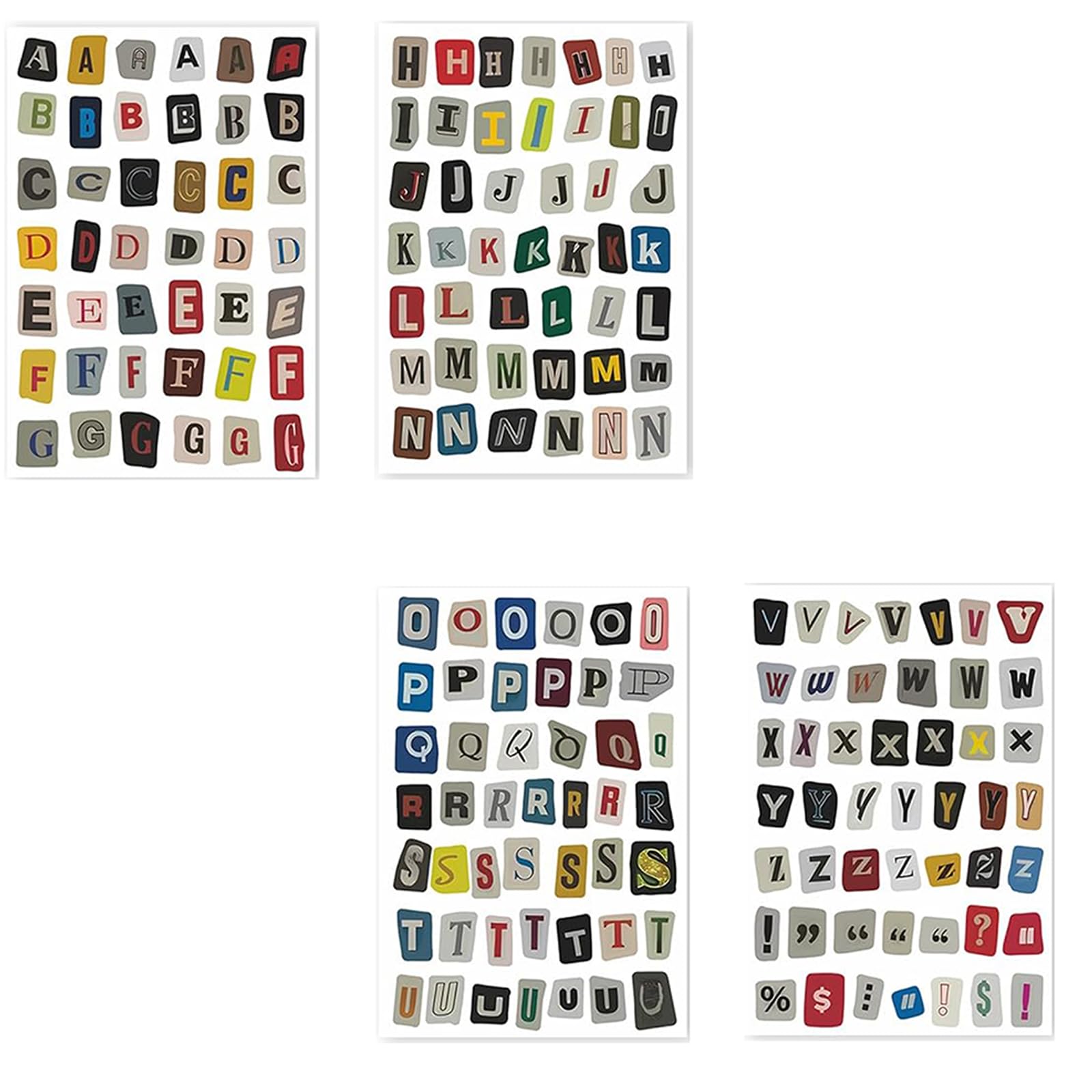 181 Pcs English Alphabet Symbol Label Sticker, Vintage English Symbol Journal & Scrapbook Stickers Set, Vintage Letters Scrapbook Stickers, for DIY Crafts Decoration Scrapbooks Travel Case Decor