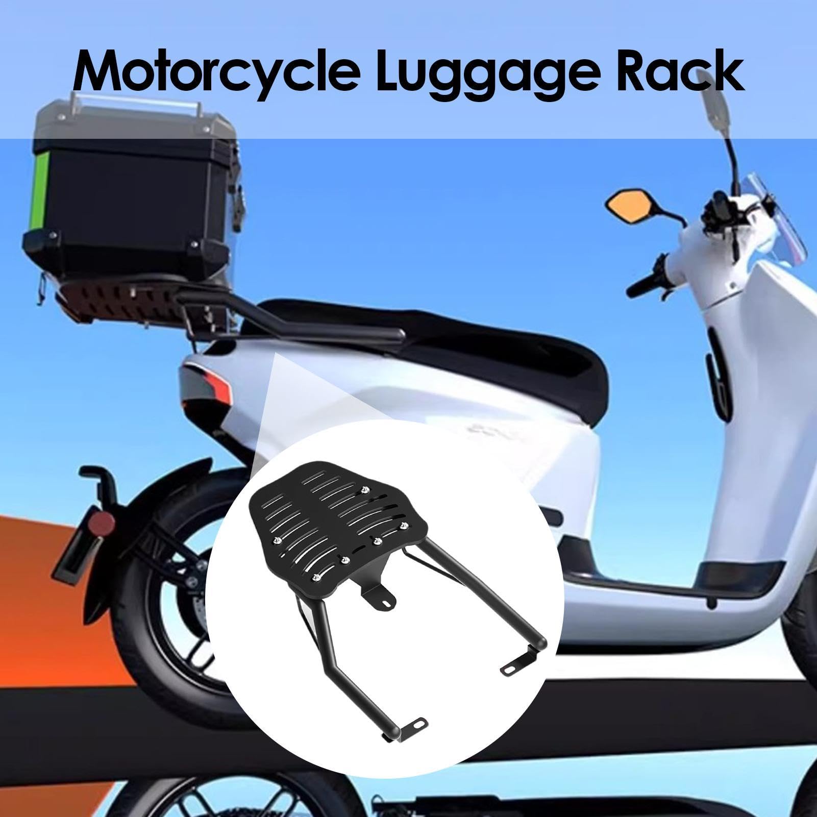 Portapacchi per moto, in acciaio , regolabile, resistente all'usura | multiuso, per trasportare vestiti, attrezzi, borse per attrezzi durante la guida, escursioni all'aperto