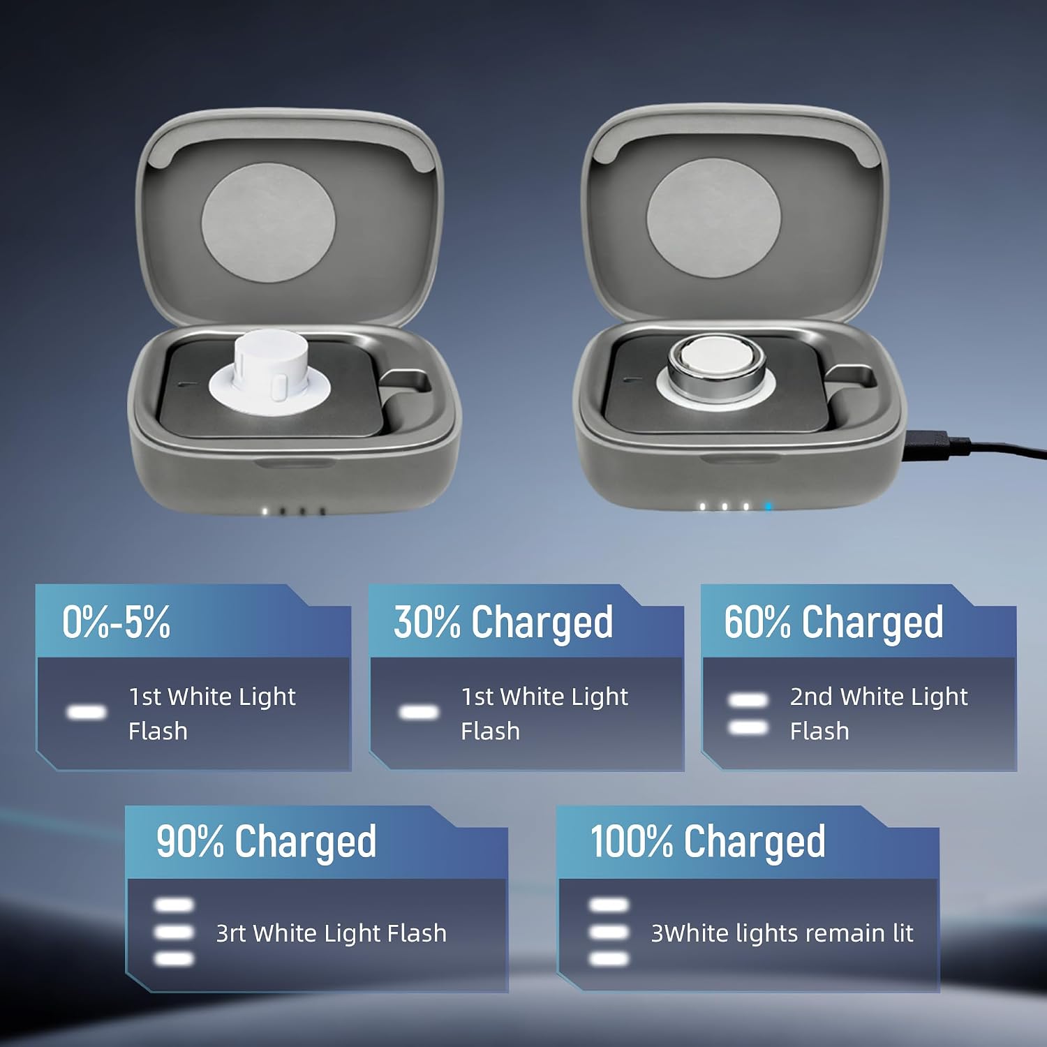 Wireless Charging Case for Oura Ring gen 4 & gen 3 Charger, 1000mAh Portable Travel Chargering Station Fits All-Sized Ring Gen 4 | Gen 3 (Official Charger NOT Included) (Space Grey)