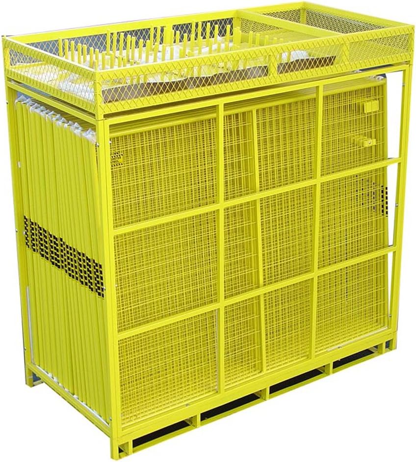 Crowd Control Temporary Fence Panels - Perimeter Patrol Portable Security Fence Full Pallet 210 Linear Feet - Safety Barrier for protecting property, construction sites, outdoor events. 7.5'W x 6'H Yellow