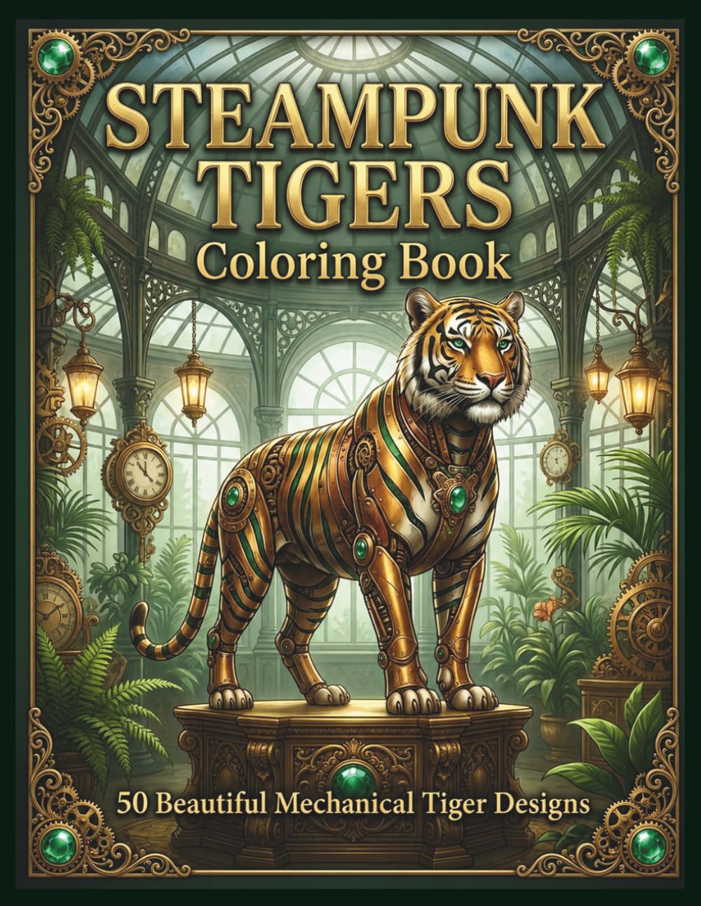 STEAMPUNK TIGERS Coloring Book: 50 Beautiful Mechanical Tiger Designs (Steampunk Coloring Book Collection)