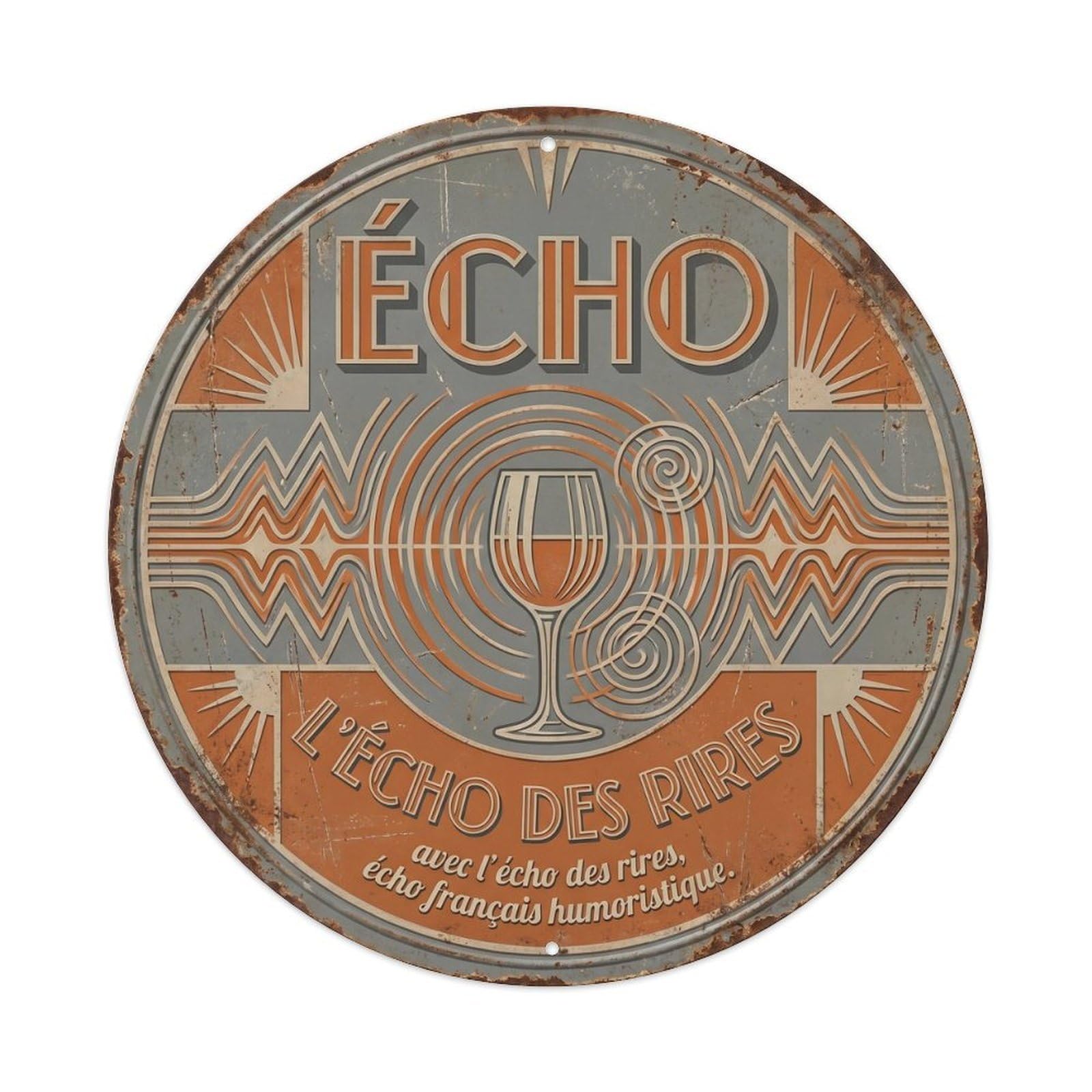 Echo Humorous Mancave Echo Vintage Metal Tin Sign Plaque Wall Decor for Cafe, Club Bar, Office, Garden Metal Poster 8x8Inch
