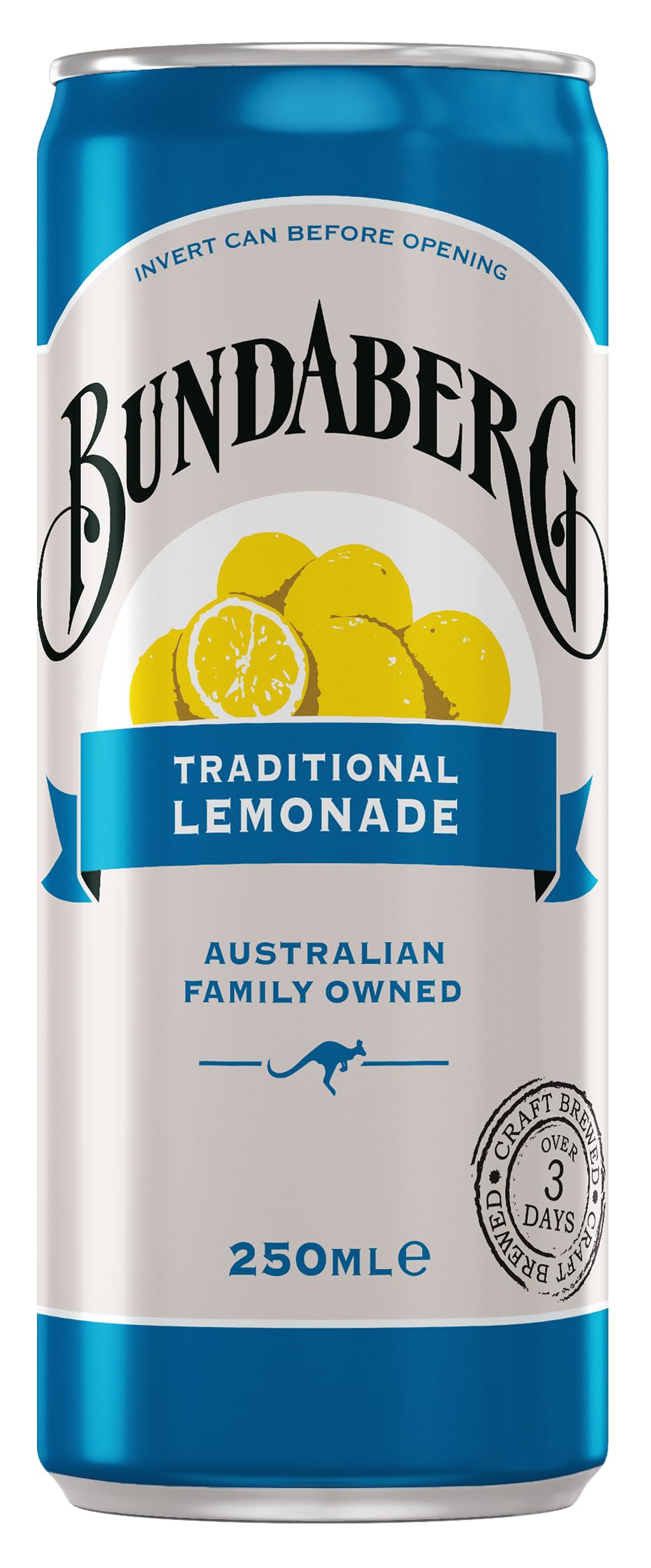 Bundaberg Brewed Lemonade Flavoured Soft Drink Multipack 24 x 250ml Cans
