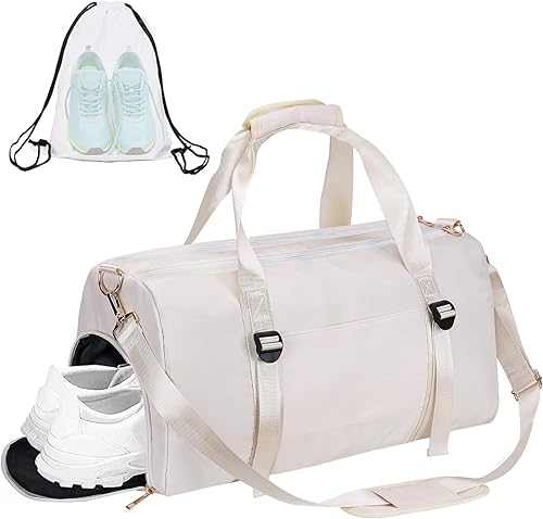 ICEIVY Bolsa de lona para gimnasio, seca y húmeda, separada, bolsa de deporte para entrenamiento, bolsa de yoga con mochila con cordón adicional,
