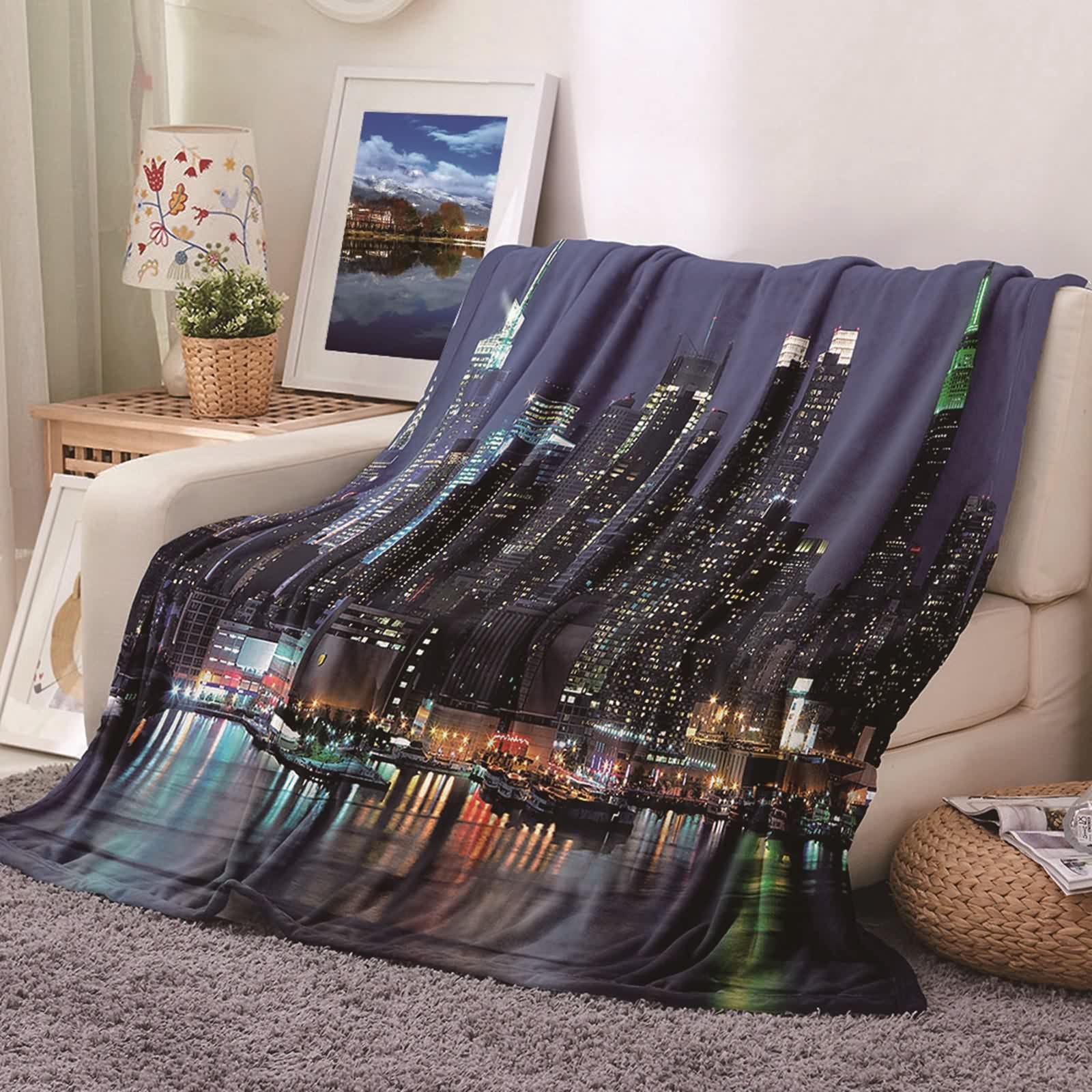 Couverture flannel KnSam plaid polaire 100x150cm chaud pour une chambre confortable