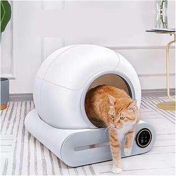 Cat Litter Box, 2Pcs 65L Automatic Smart Cat Litter Box Self Cleaning Fully Enclosed Pet Tray,High-Capacity