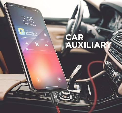 Miniatura 3 de Cable de auriculares de repuesto con conector Lightning para iPhone (0.138 in) con micrófono y control remoto de volumen (compatible con