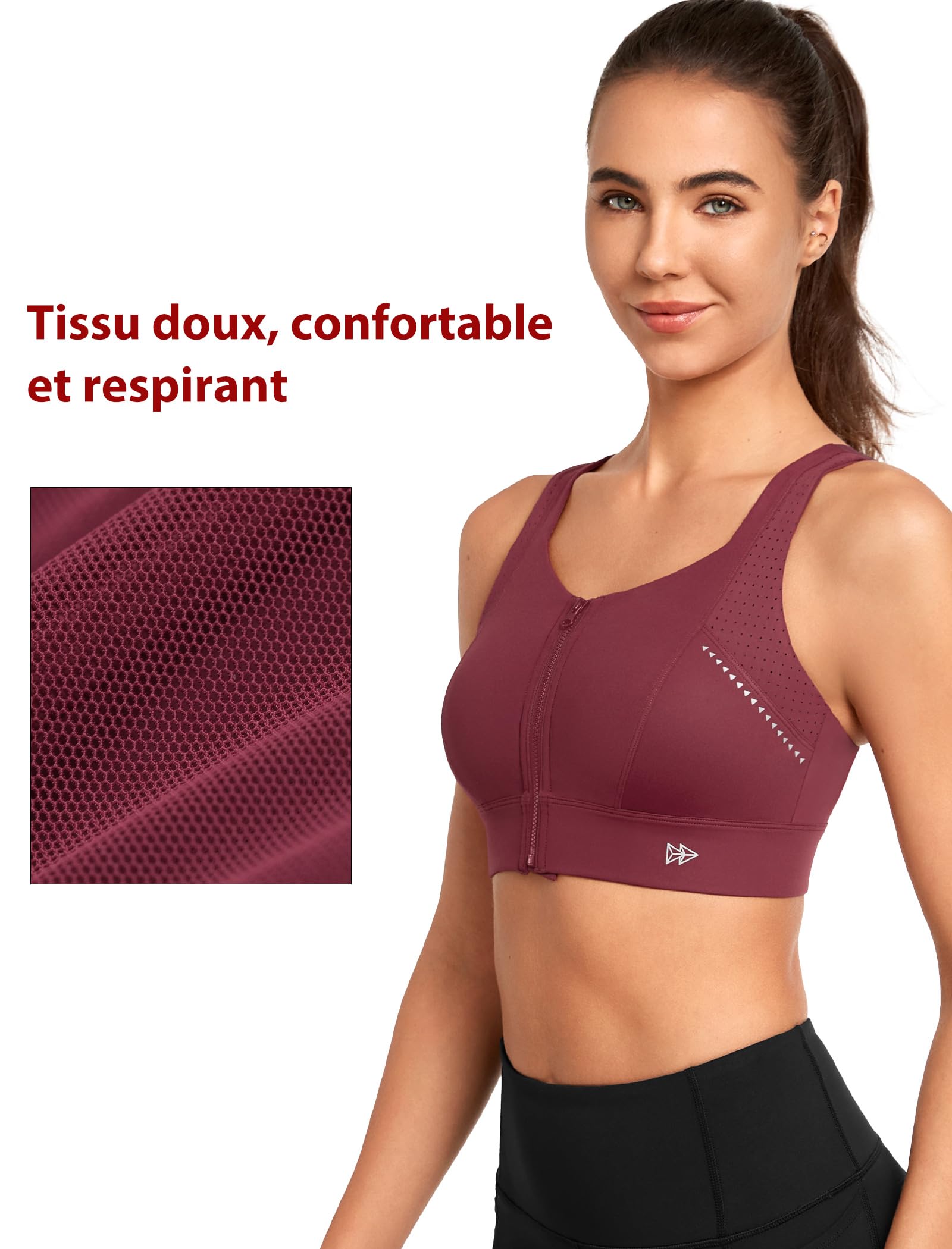 Yvette Soutien-Gorge de Sport pour Femme,Ajustable
