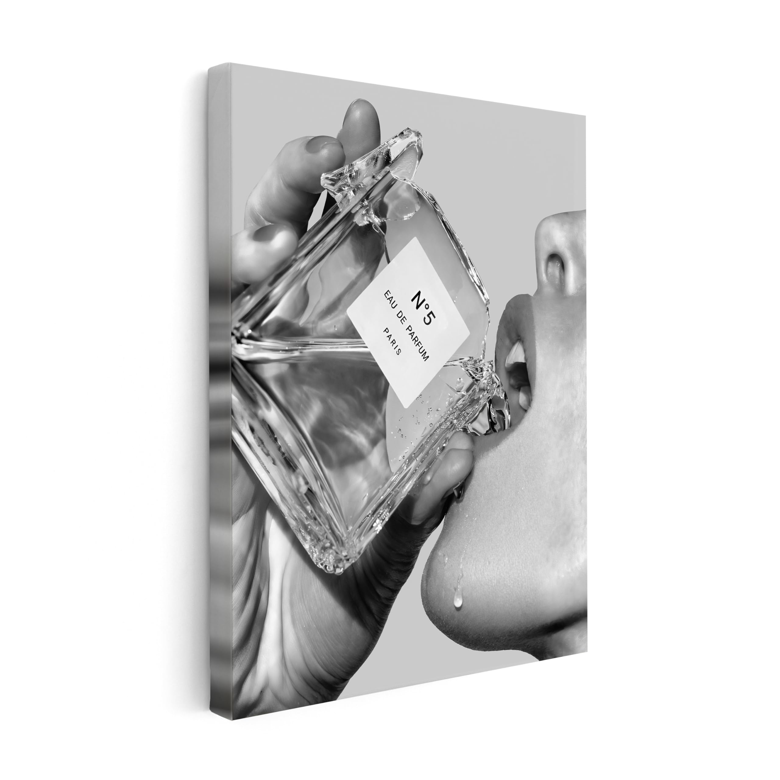 Poster Master Perfume Canvas - Drinking Perfume Print - Luxury Brand Art - Black and White Photography Wall