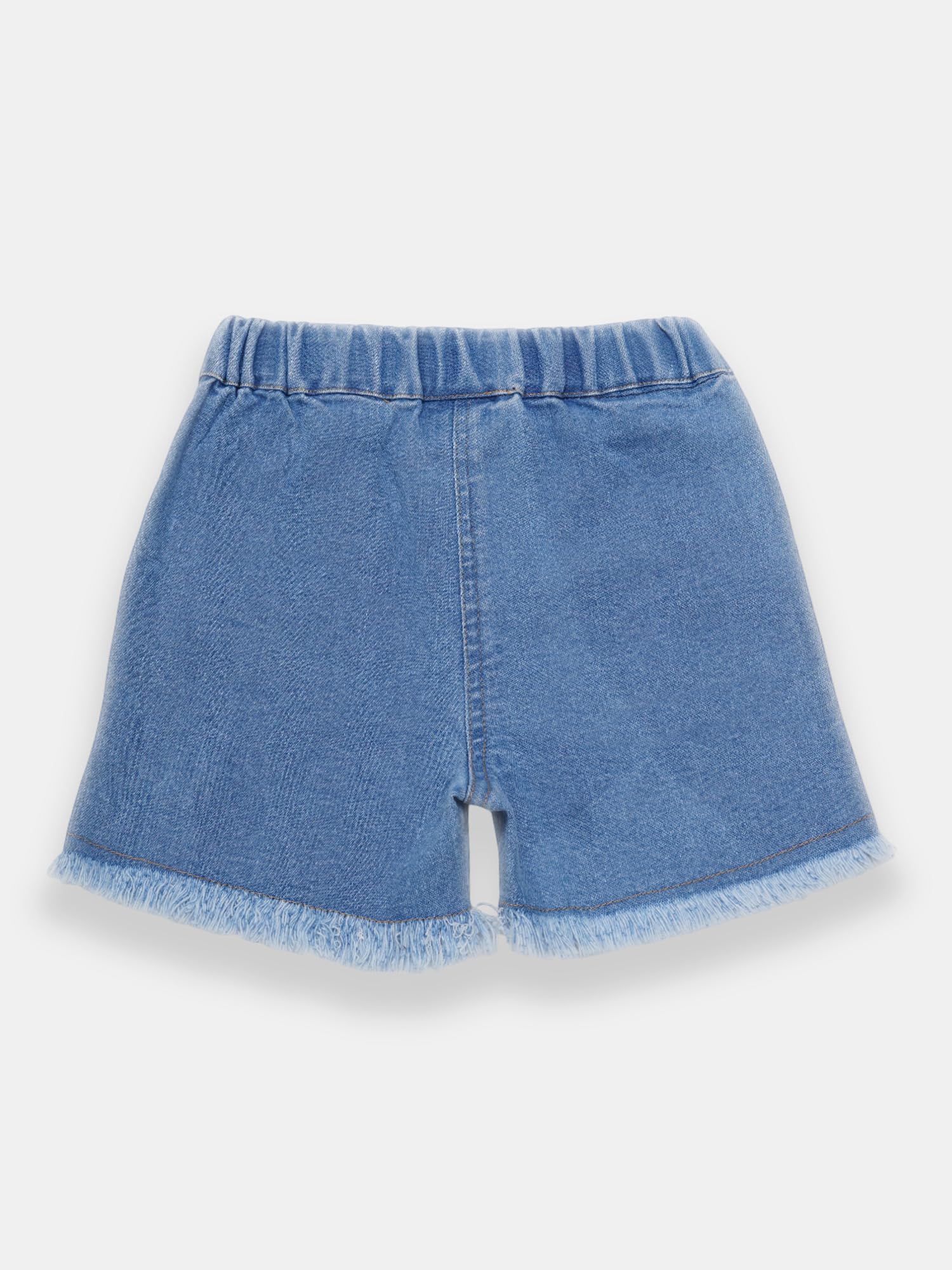CREATIVE KIDS Girl Light Blue Embroidered Denim Shorts - Image 2 thumbnail