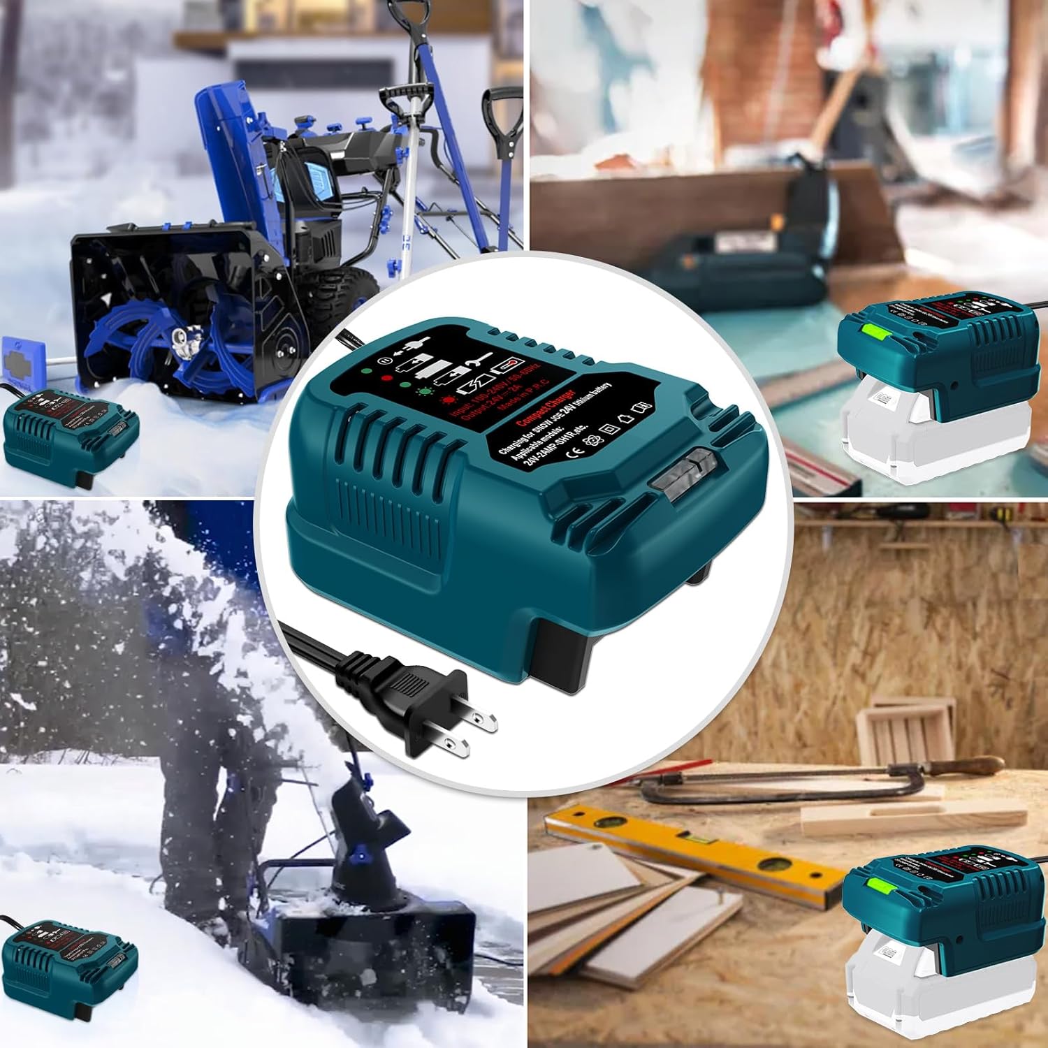 UNIKI Fast Charger for Snow Joe & Sun Joe 24V Battery Charger Compatible with Snow Joe & Sun Joe 24V Lithium Battery 24BAT-LTX 24VBAT-LTW 24VBAT-LTE 24VBAT-LT - Image 7