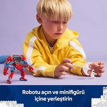 LEGO Marvel Örümcek Adam Robotu, Anti Venom’a Karşı 76308 | 6 Yaş ve Üzeri Çocuklar için İnşa Edilebilen Figür İçeren Oyuncak Yapım Seti, Doğum Günü Hediyesi (107 Parça)