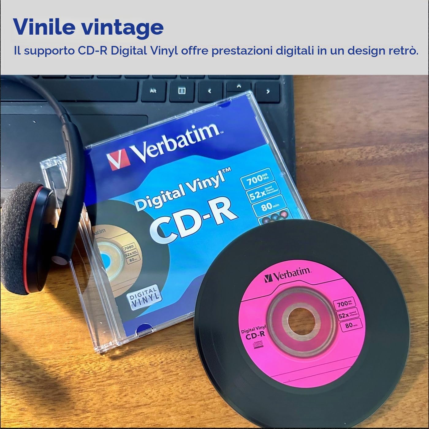 Verbatim Digital Vinyl CD-R(TM) 80MIN 700MB 52X 10pk Jewel Cases