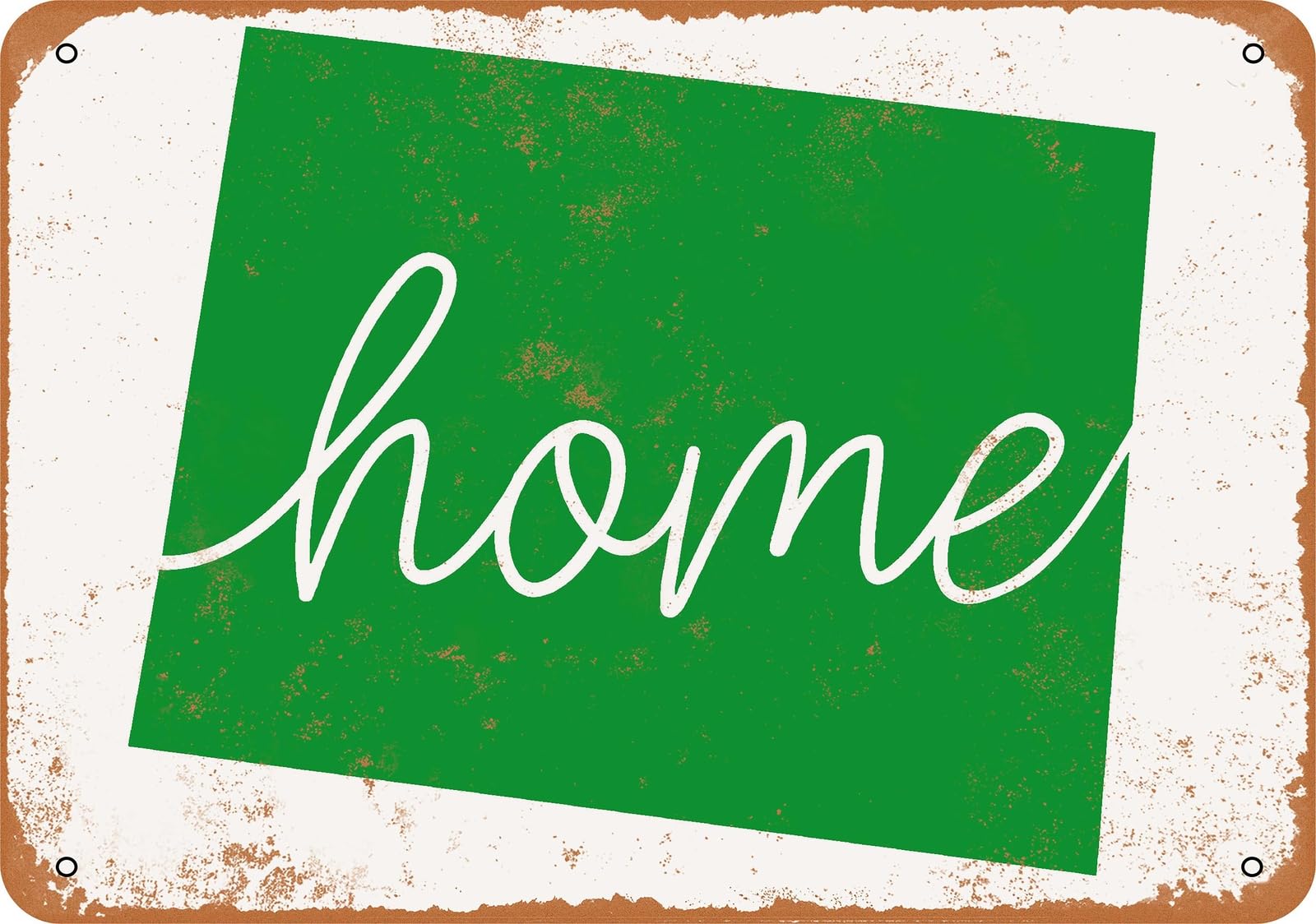 Metal Sign - Home Wyoming - Vintage Look home decor
