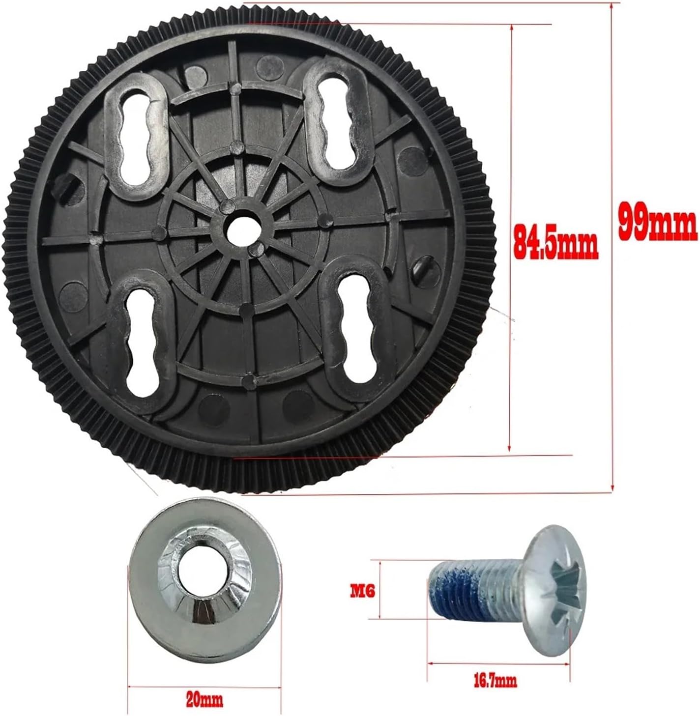 Lawsen Diameter 99mm/84.5mm Snowboard Binding Mounting Plate Disc 4 Hole Pattern 4 x 4 Spare Parts Strap-in Technine with Screw Fixing