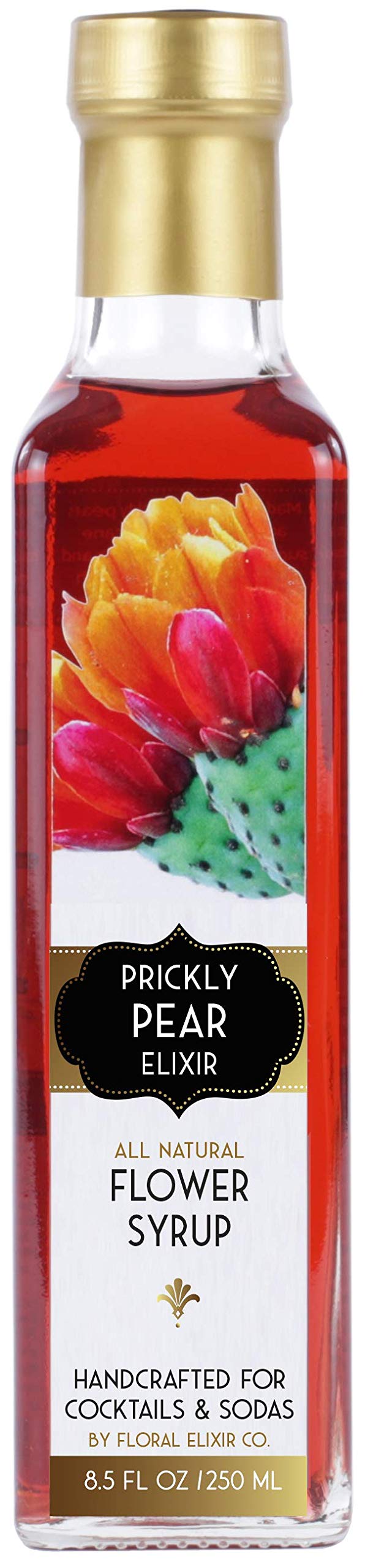 Floral Elixir Co. - All Natural FLOWER Syrup for Cocktails & Sodas, 8.5 oz (Prickly Pear)