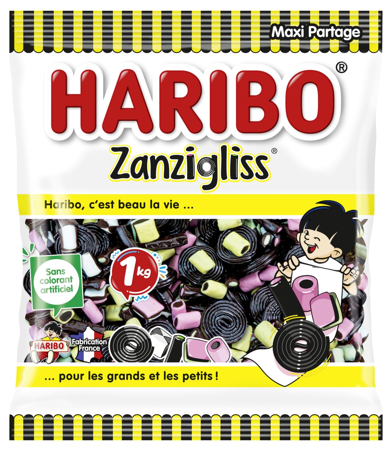 HARIBO Cocobat boîte de 150 bonbons réglisse pour éviter le gaspillage d'emballage
