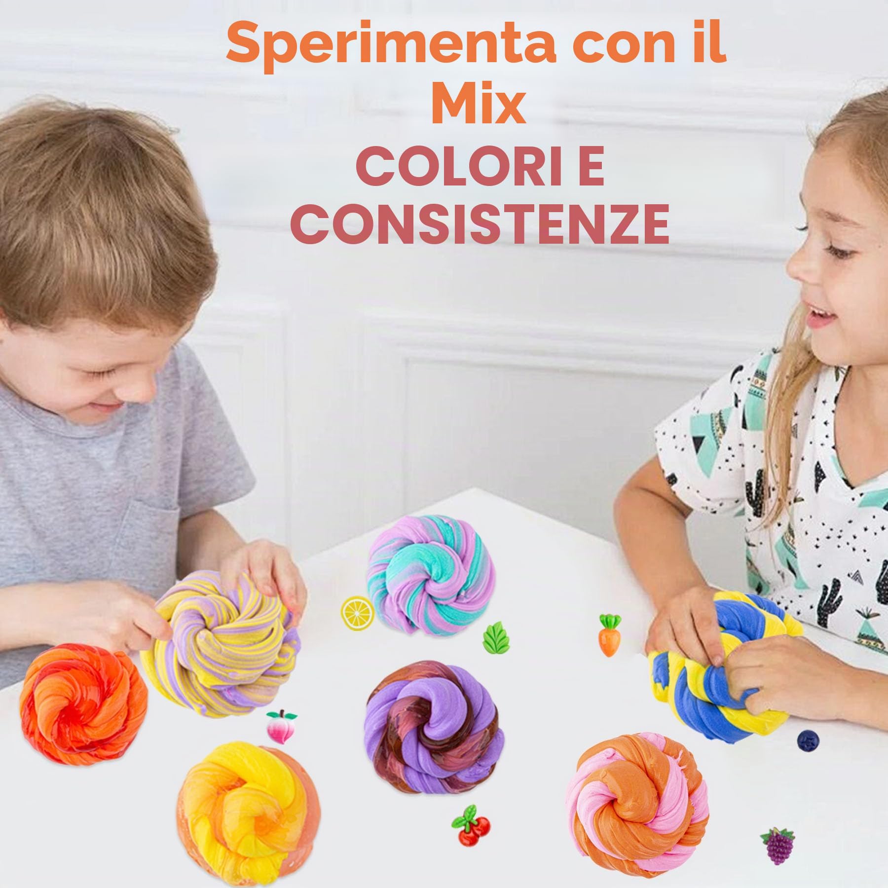 Kit di slime premade da 32 FL OZ, 12 confezioni di slime include 6 slime al burro e 6 slime trasparenti di cristallo, confezione da 38 pezzi con ciondoli e cubetti di gelatina, bomboniere per