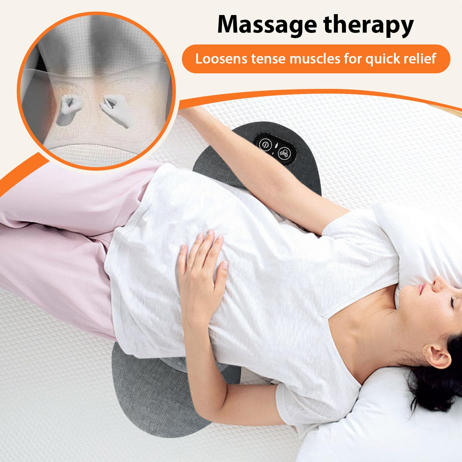 Dispositivo de masaje lumbar eléctrico 3 en 1, dispositivo de tracción lumbar eléctrica, masajeador lumbar eléctrico, masajeador de espalda con tracción, vibración y calor, masajeador inteligente