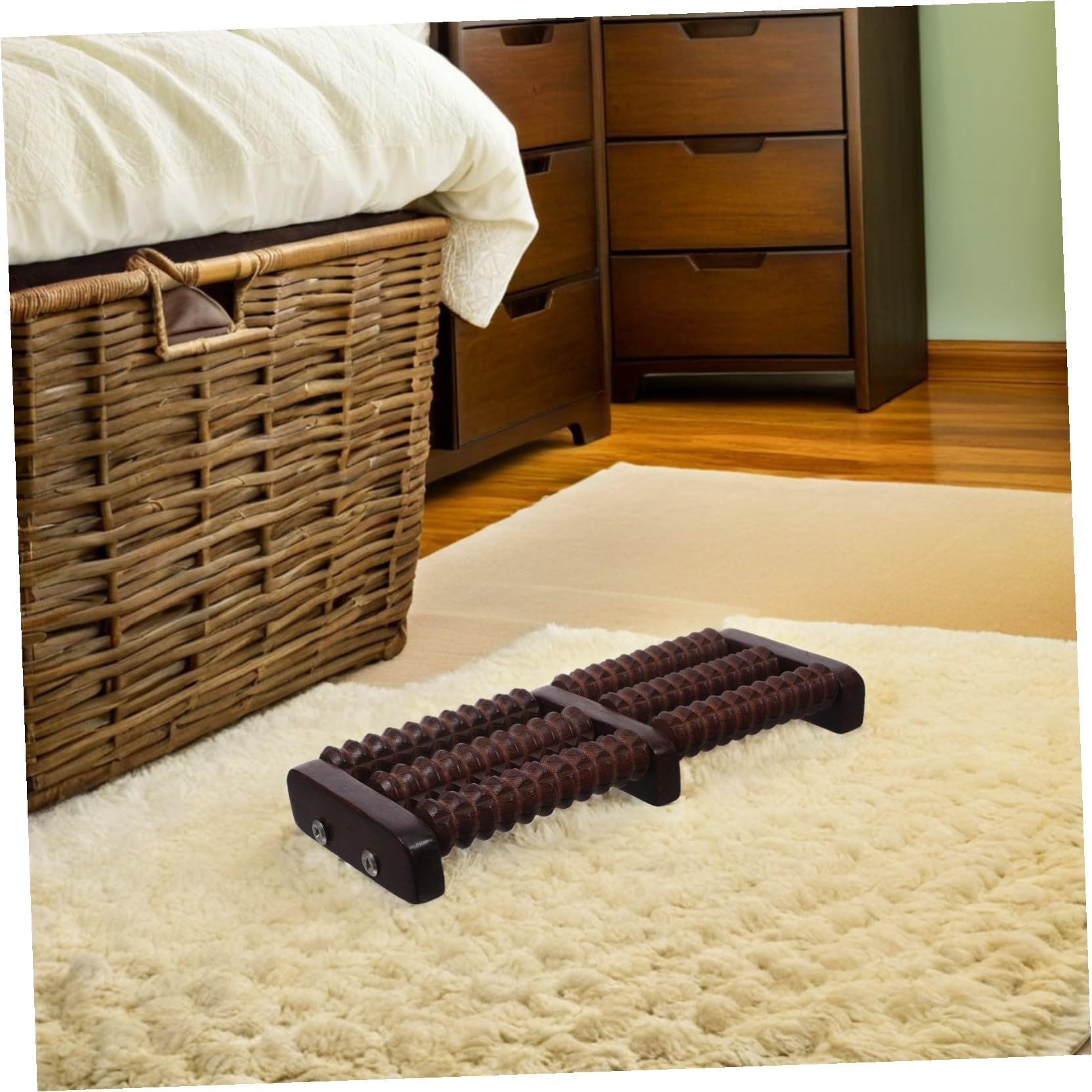 ibasenice Masajeador de Pies de Madera Natural Rodillo Acupresión Portátil para Relajación Muscular y Mejora Circulación Uso Casa Oficina y Viajes para Hombres y Mujeres