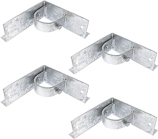 Chain Link Fence 2 1/2" (2 3/8" OD) x 6" Wood to Steel Post Corner Adapter | Adapter Brackets | Wood Fence Steel Post Bracket (Pack of 4)