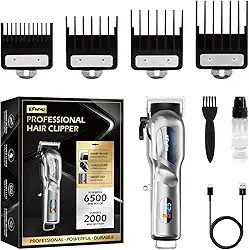 ENSSU Máquina de cortar cabelo para homens Profissional, máquina de cortar cabelo sem fio com lâminas de precisão ajustáveis, display LED e 180 minutos de autonomia para barbeiros profissionais e cortes de cabelo em casa