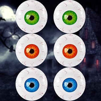 Chalyna 6 Pcs Halloween Inflatable Eyeball 22 Inch Halloween Decorations