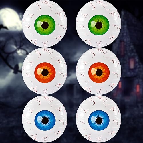 6 Pieces Halloween Inflatable Eyeball 22 Inches Blow up Yard