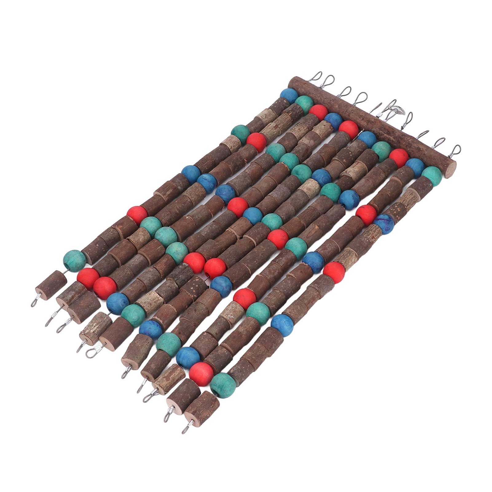 Juguetes para Masticar pájaros de Madera Multicolor, mordedura Comestible Segura, Juguetes para rasgar Loros con Alambre de Acero, Bloques de Cuentas de Madera