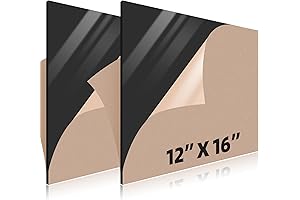 1/8 Inch Thick Black Acrylic Sheets 12" x 16"
