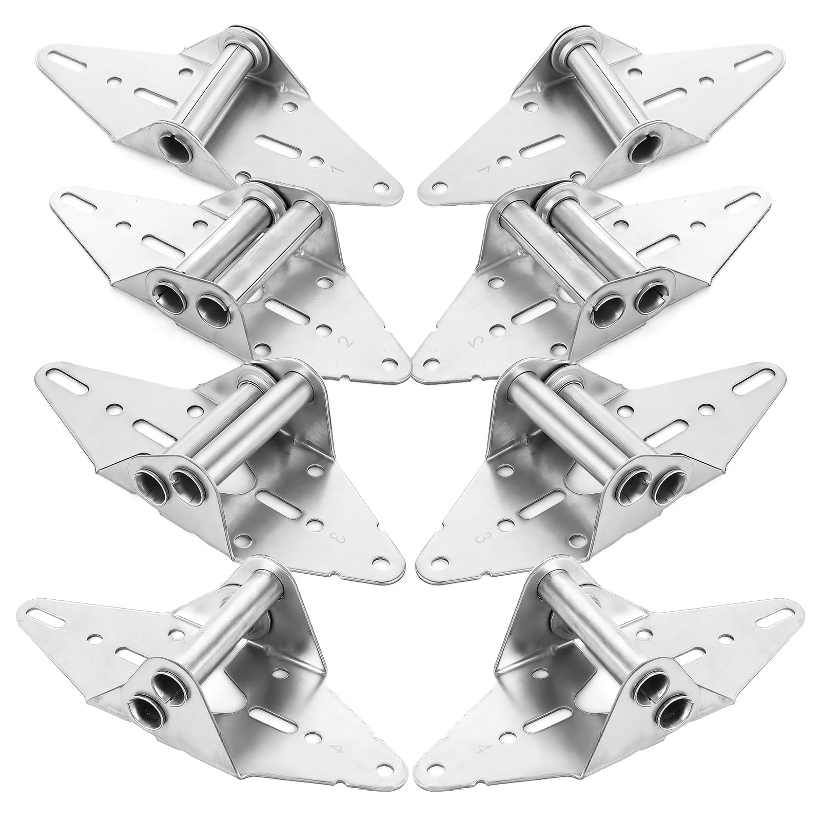 Photo 1 of AKOLAFE 8PCS Garage Door Hinges #1#2#3#4 Heavy Duty 14 Gauge Garage Door Parts Replacement Commercial Garage Door Accessories Galvanized Garage Door Hardware Kit for Garage Door Parts and Hardware