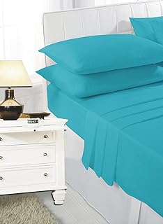 Maria Luxury Bedding & Linen Extra Deep Fitted Sheets 40cm / 16" Deep Single Double King Super King Fitted Sheets and Pillowcases (Pillowcases (Pair), Teal)