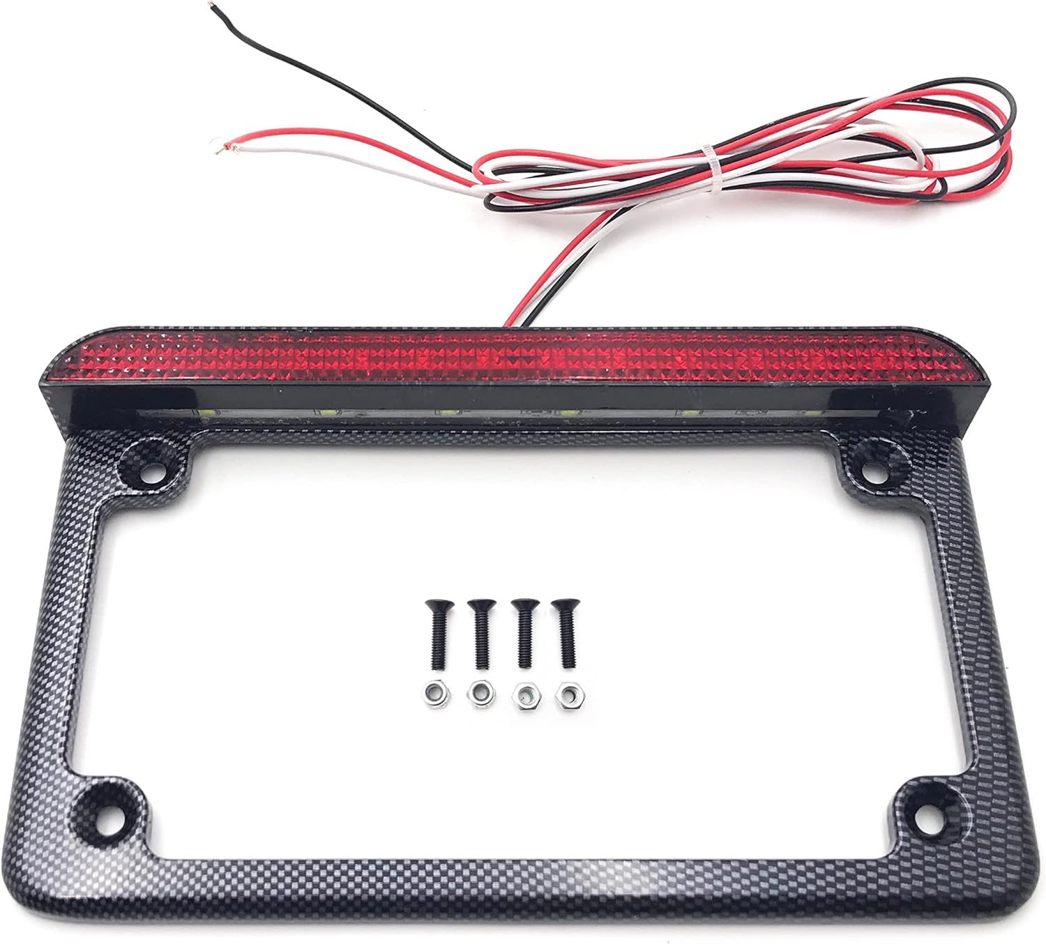 MT294-002- 7"x4" License Plate Frame 6" LED Compatible with /Suzuki/Yamaha/Kawasaki/Harley