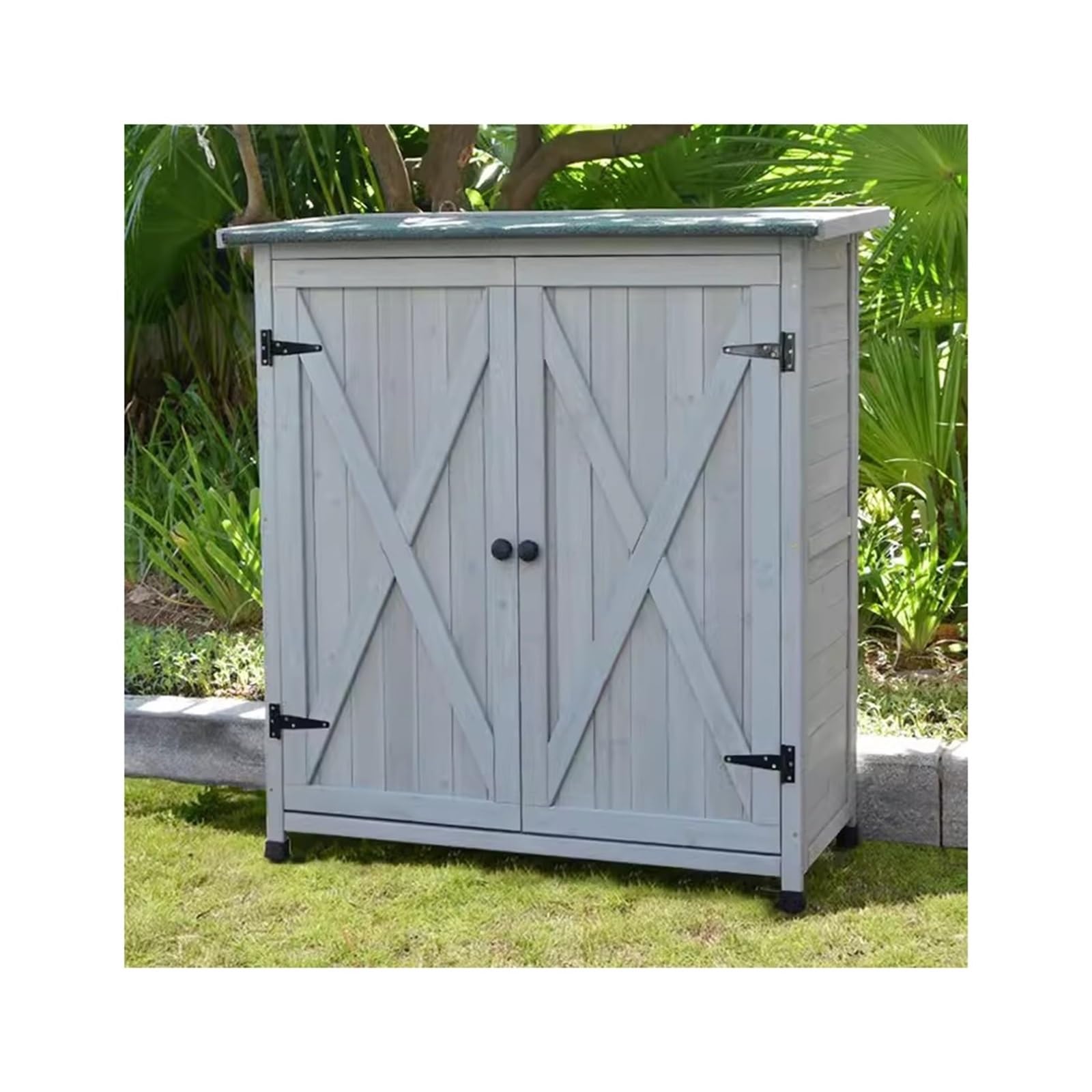 SaryEdge Outdoor Storage Shed Outdoor Storage Cabinet Tool and Glove Box Multifunctional Courtyard Garden Balcony Storage Cabinet Outside Tools Cabinet,