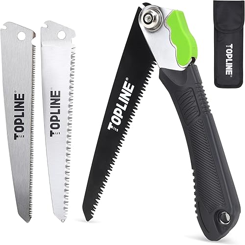 TOPLINE Kit de sierra de mano plegable 3 en 1 hoja afilada de 8 pulgadas incluida sierra plegable para árboles sierra de mano plegable de jardín con