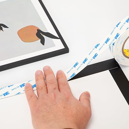 Miniatura 4 de Cinta de doble cara 3M de 1 pulgada x 16.4 pies, cinta de montaje de espuma de polietileno resistente, tiras de cinta de espuma para colgar fotos,