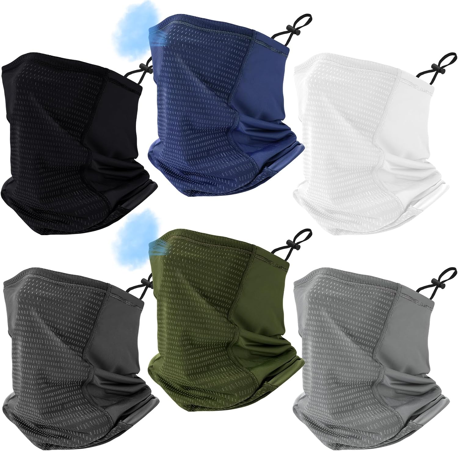 Geyoga Adjustable Cooling Neck Gaiters for Men Turkey Hunting Breathable Summer UV Protection Face Mask with Mesh Holes Strap