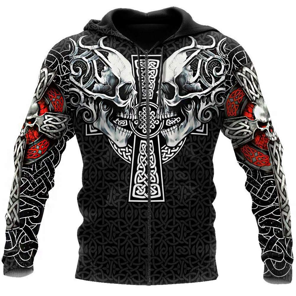Sweat à Capuche Viking Motif Croix Rouge - Vikings & Co