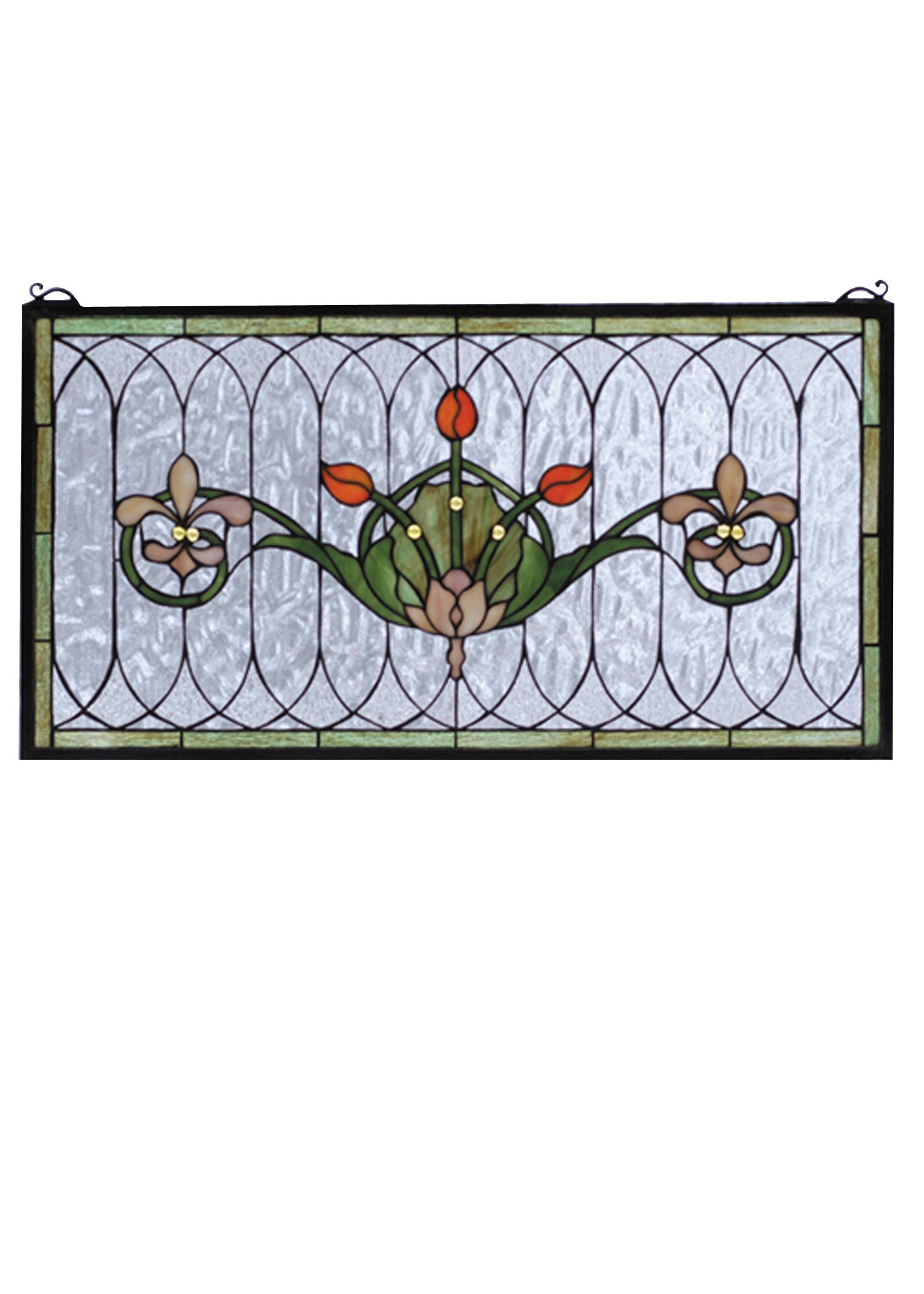 Meyda Tiffany 68019 Tulip & Fleurs Stained Glass Window, 26