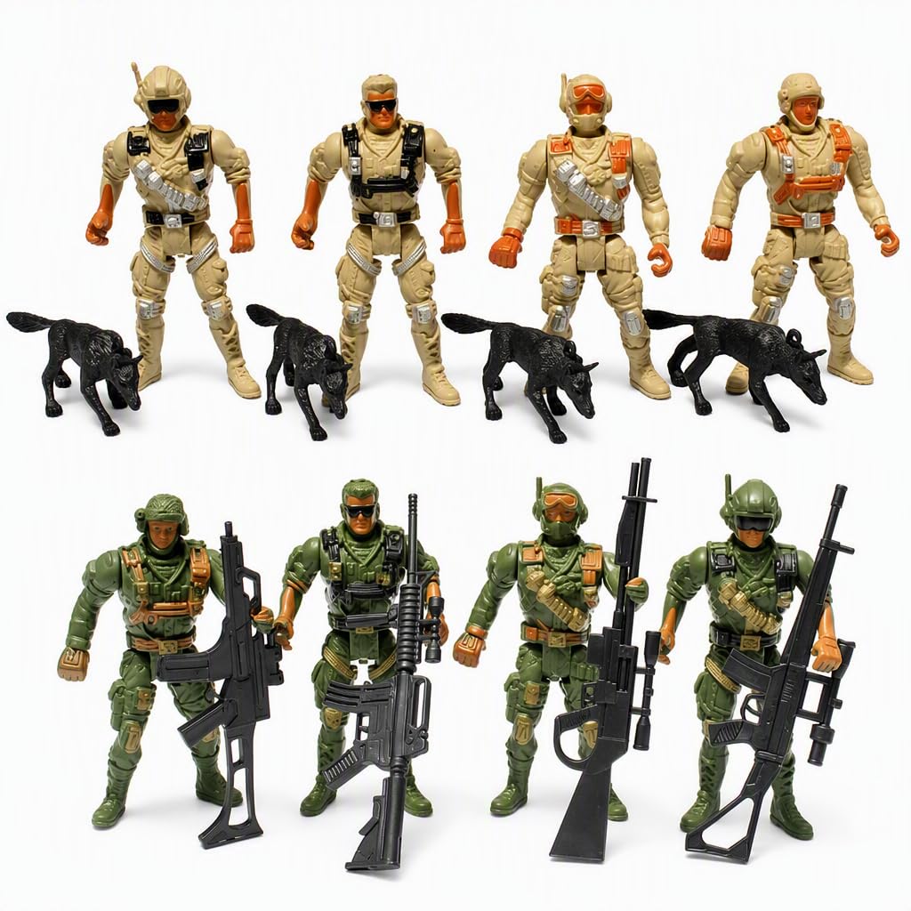 Kuwuarg 16Pcs Toy Soldiers, Special Forces Set with Guns and Military Dogs