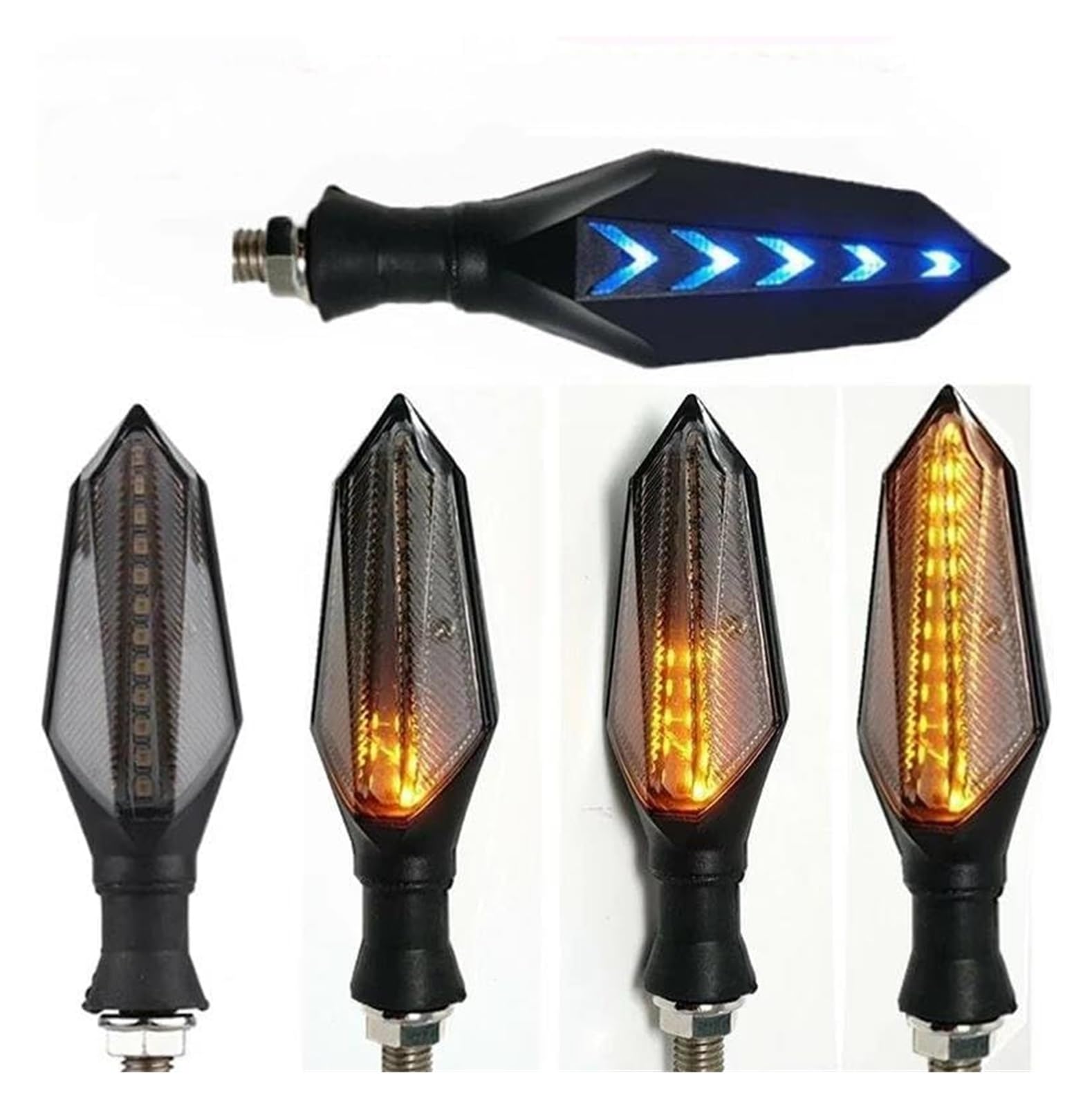 Indicatore Direzione Anteriore per Kawasaki per Versys 650 1000 17/19 Motociclo Freccia LED Indicatore di Direzione Luce Marcia Sequenziale Flusso(4pcs Blue 19led)