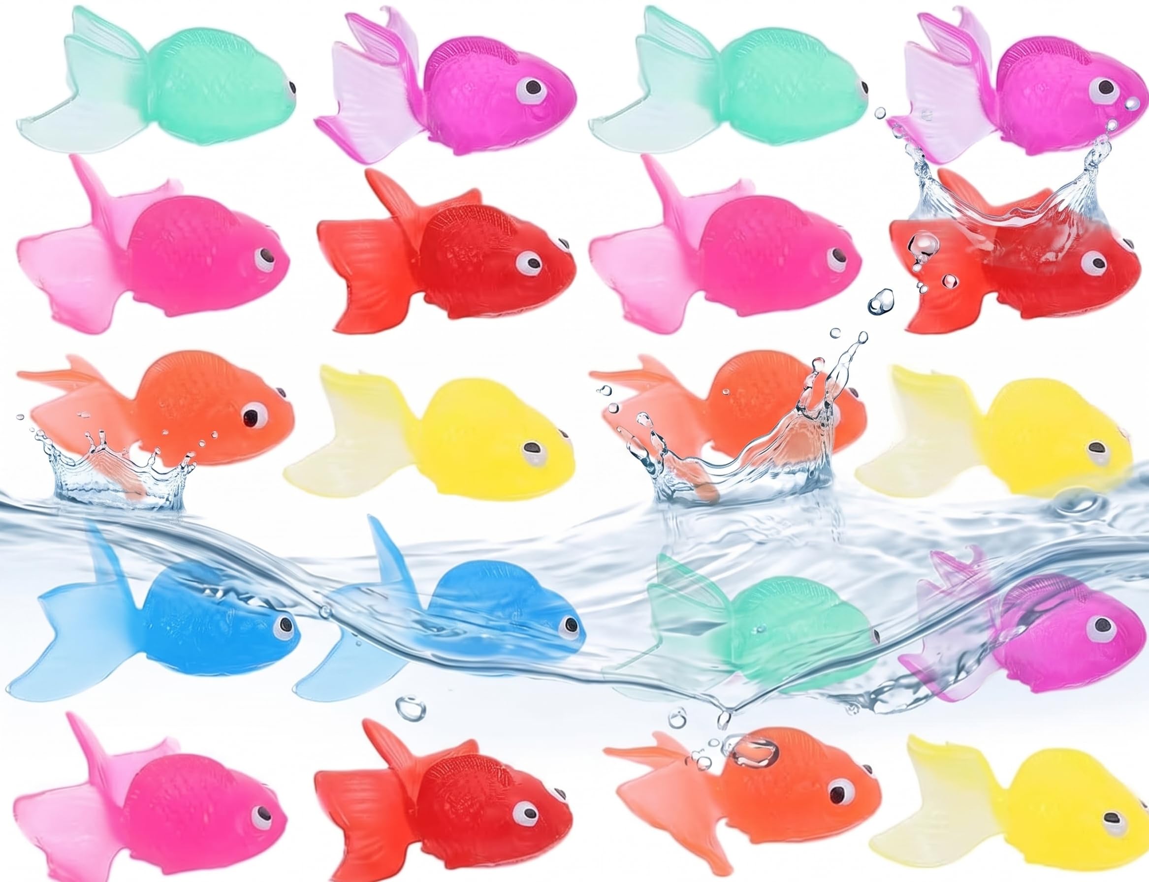 Healifty 20Pcs Artificial Goldfish, TPR Fake Floating Fish Aquarium Decor